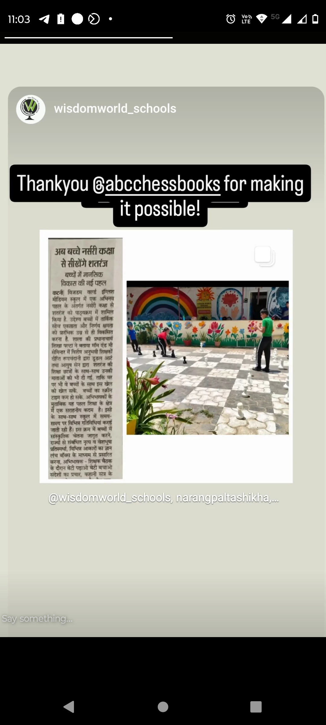 Wisdom World School in Katni aligns Chess in the curriculum